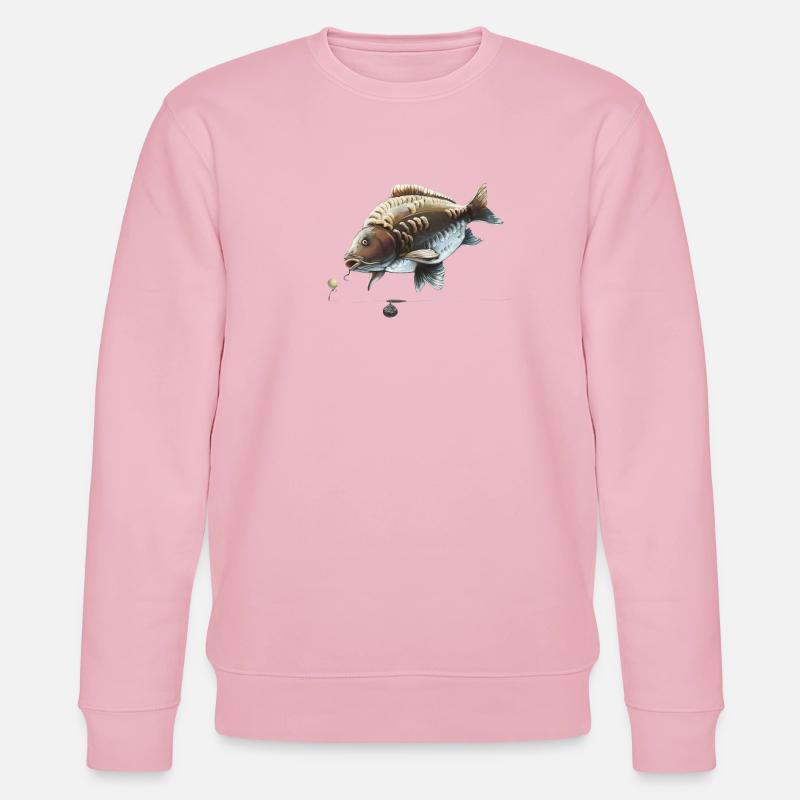 Karpfenfischen Ronnie Rig Spiegelkarpfen-Design - Stanley/Stella Unisex Bio-Sweatshirt CHANGER  - Hellrosa