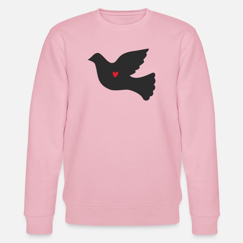 Taube Friedenstaube - Stanley/Stella Unisex Bio-Sweatshirt CHANGER  - Hellrosa