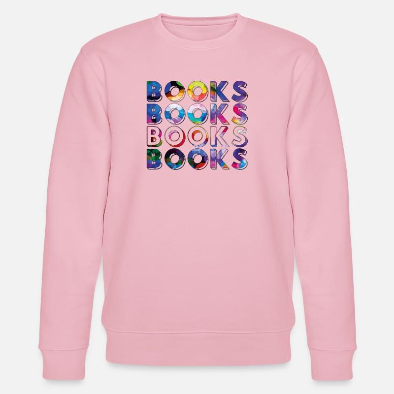 Bücher, Bücher, Bücher, Bücher bunt - Stanley/Stella Unisex Bio-Sweatshirt CHANGER  - Hellrosa
