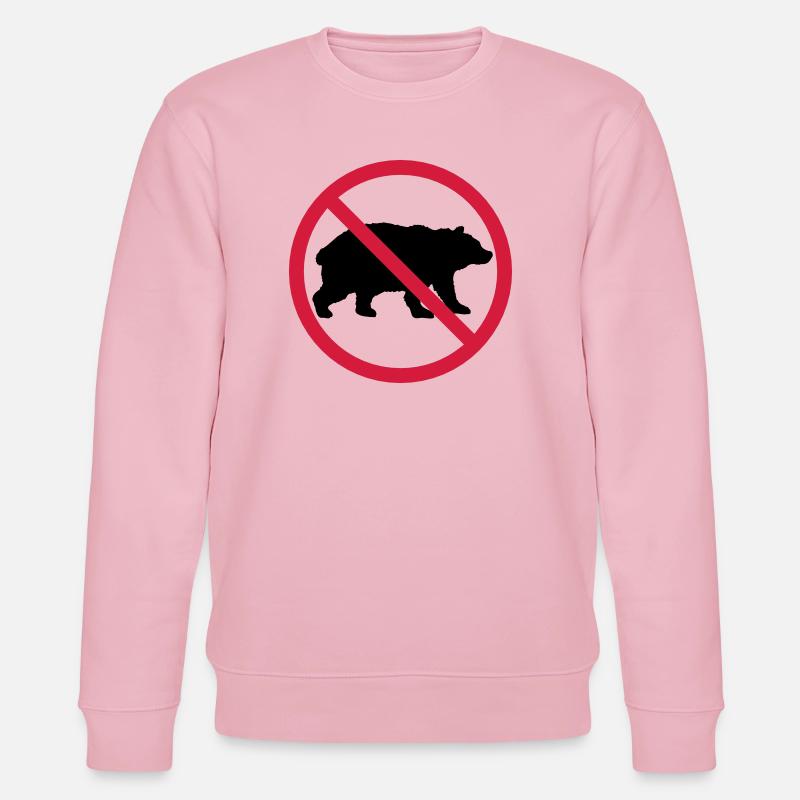 Bär Verboten Schild - Stanley/Stella Unisex Bio-Sweatshirt CHANGER  - Hellrosa