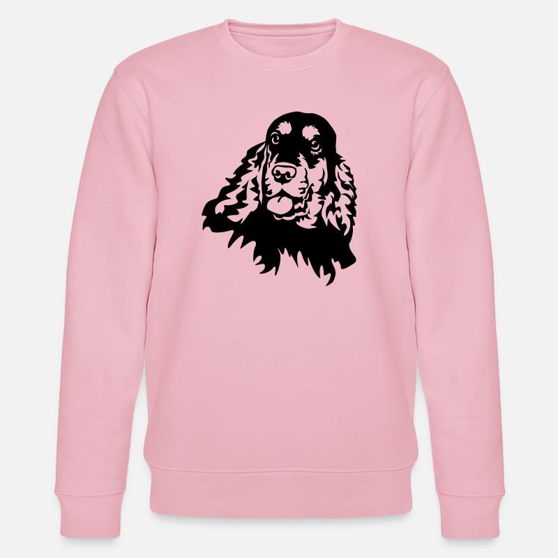 Cocker Spaniel Head - Stanley/Stella CHANGER Unisex Organic Sweatshirt - cotton pink