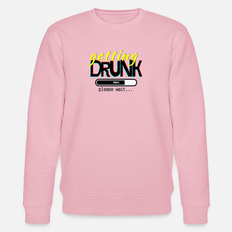 Getting drunk, please wait. - Stanley/Stella CHANGER Unisex Organic Sweatshirt - cotton pink
