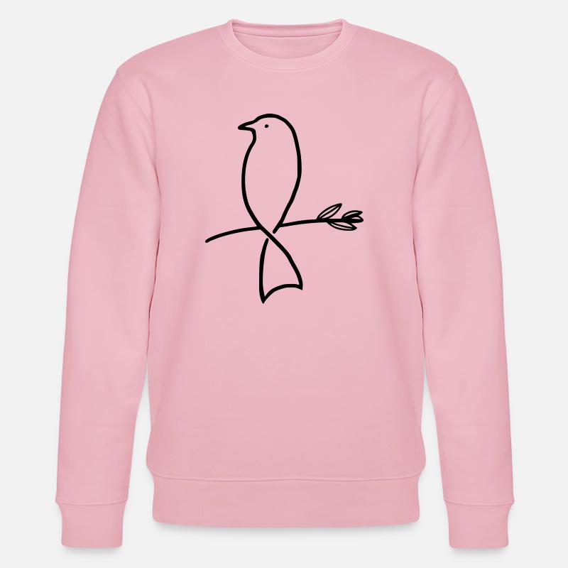 Vogel auf einem Ast - Stanley/Stella Unisex Bio-Sweatshirt CHANGER  - Hellrosa