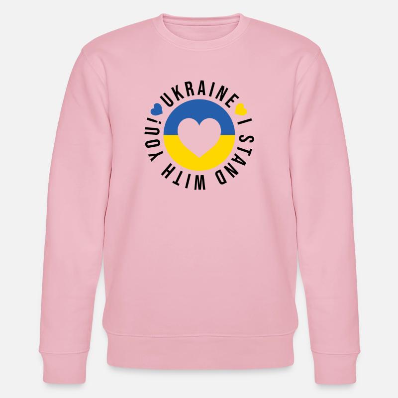 Ukraine! Ich stehe zu dir - Stanley/Stella Unisex Bio-Sweatshirt CHANGER  - Hellrosa