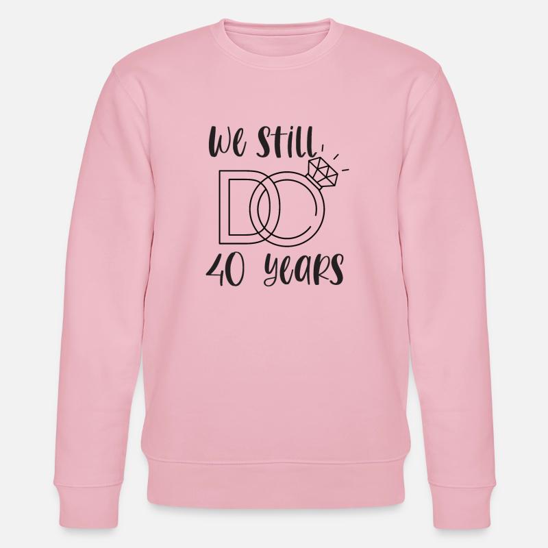 40th Wedding Anniversary Ruby Wedding Wedding Gift - Stanley/Stella CHANGER Unisex Organic Sweatshirt - cotton pink