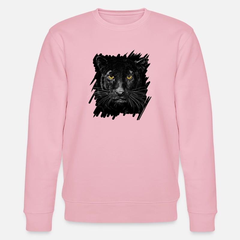 Schwarzer Panther - Stanley/Stella Unisex Bio-Sweatshirt CHANGER  - Hellrosa