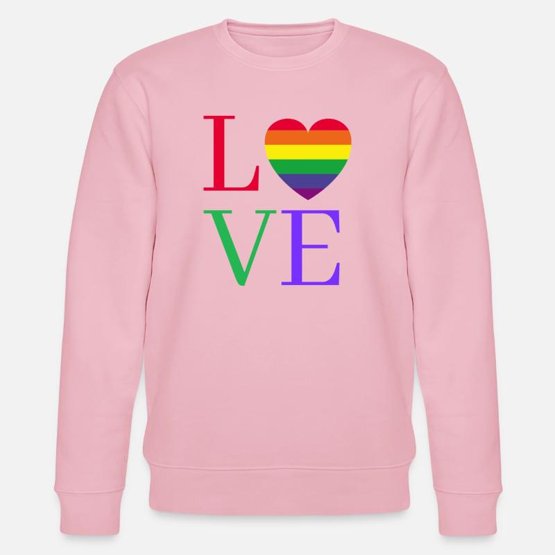 Regenbogen Love Herz Pride  - Stanley/Stella Unisex Bio-Sweatshirt CHANGER  - Hellrosa