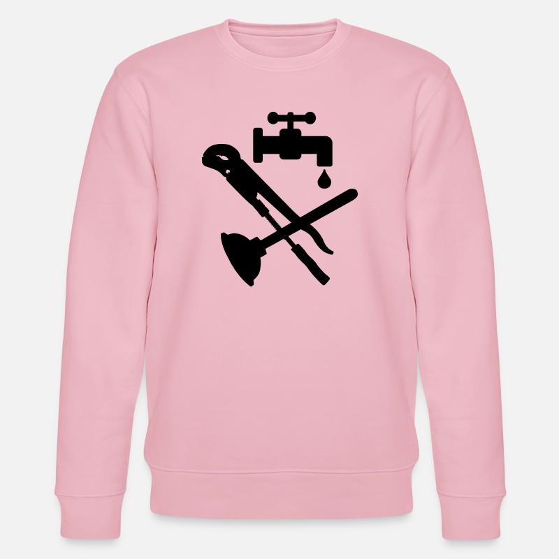 Logo des Werkzeugklempnerkrans - Stanley/Stella Unisex Bio-Sweatshirt CHANGER  - Hellrosa