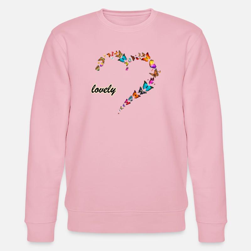 Schmetterlinge multi schönes Herz - Stanley/Stella Unisex Bio-Sweatshirt CHANGER  - Hellrosa