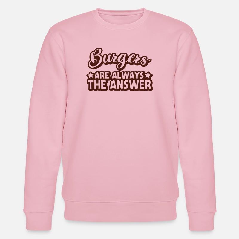 Burger Liebe Grafik - Stanley/Stella Unisex Bio-Sweatshirt CHANGER  - Hellrosa