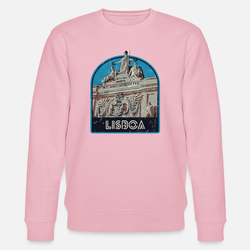 Lissabon Portugal, Augusta Straße - Stanley/Stella Unisex Bio-Sweatshirt CHANGER  - Hellrosa