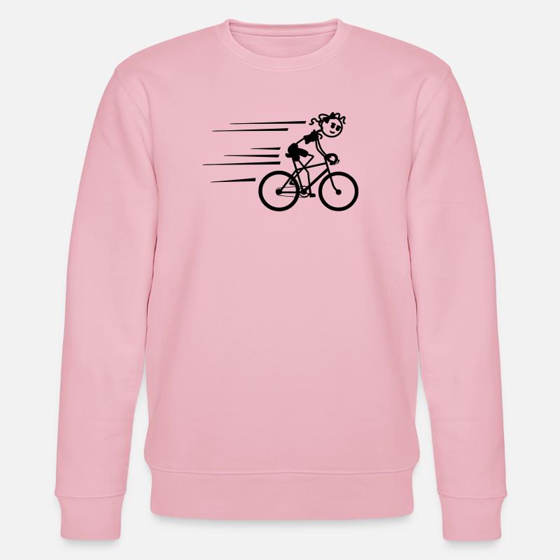 Radfahrer Strichmännchen radeln schnell - Stanley/Stella Unisex Bio-Sweatshirt CHANGER  - Hellrosa