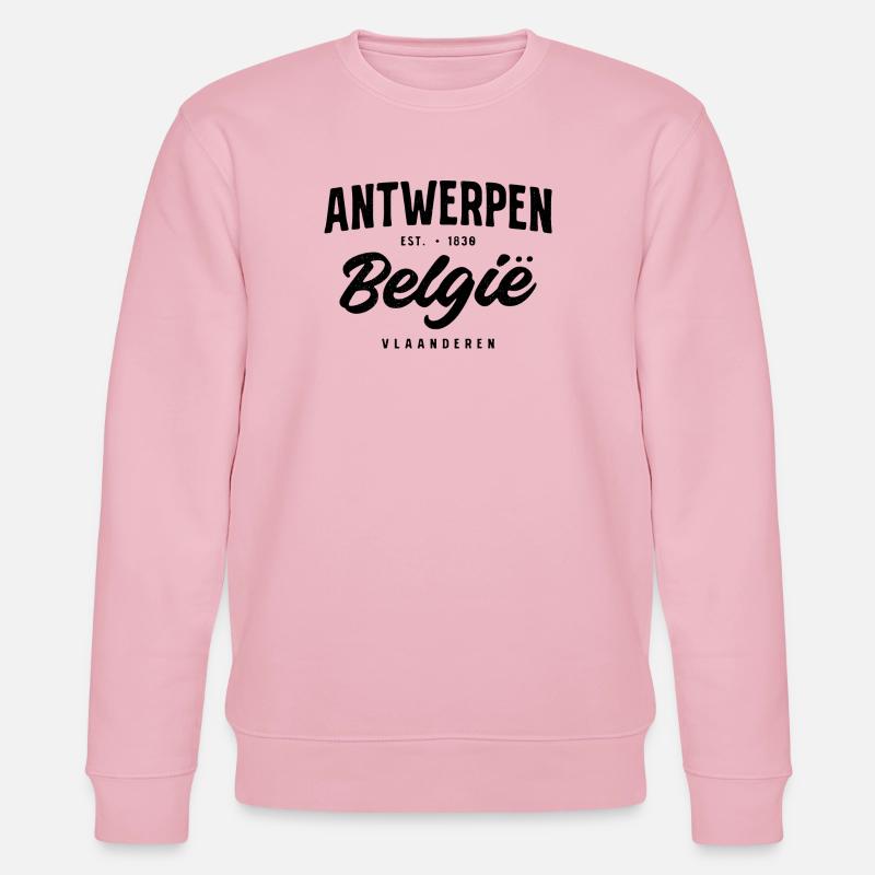 Antwerpen Belgien Design – Städteklassiker mit Fla - Stanley/Stella Unisex Bio-Sweatshirt CHANGER  - Hellrosa