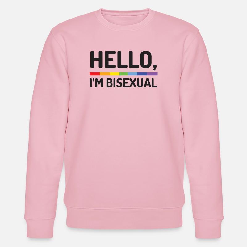Hello, I'm Bisexual - Stanley/Stella CHANGER Unisex Organic Sweatshirt - cotton pink