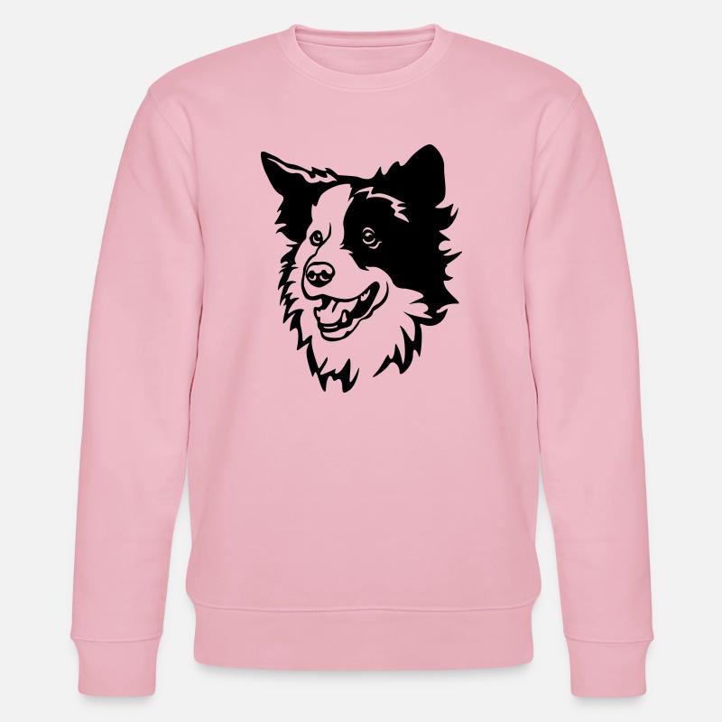 Border Collie Kopf - Stanley/Stella Unisex Bio-Sweatshirt CHANGER  - Hellrosa