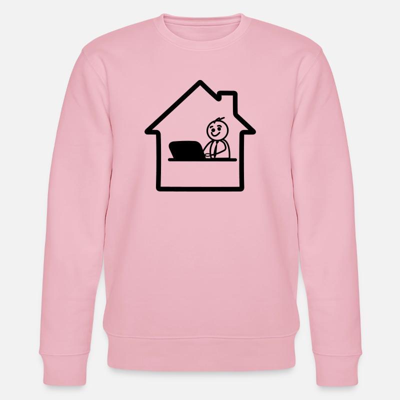 Arbeiten zu Hause einfaches Logo - Stanley/Stella Unisex Bio-Sweatshirt CHANGER  - Hellrosa