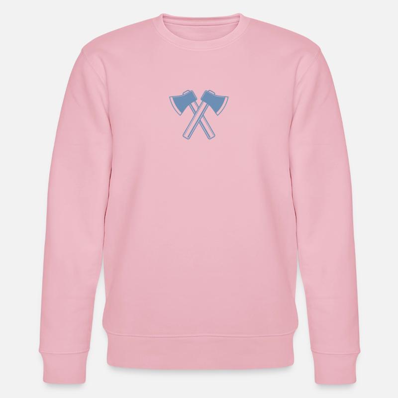 Axe Axes Bûcheron Forestier - Sweat bio CHANGER Stanley/Stella Unisexe - rose pâle