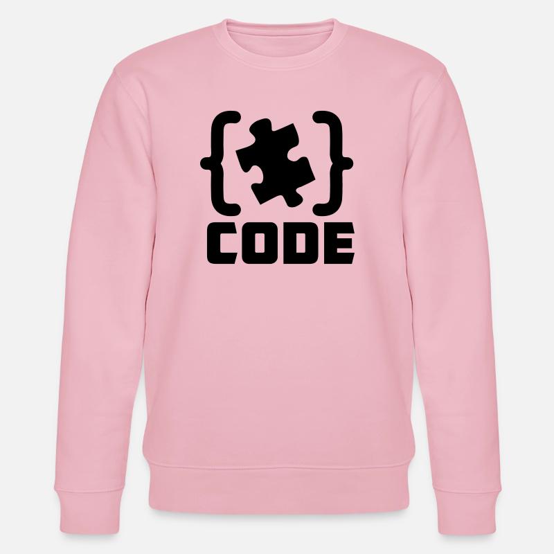 programmer Code puzzle piece solving - Stanley/Stella CHANGER Unisex Organic Sweatshirt - cotton pink