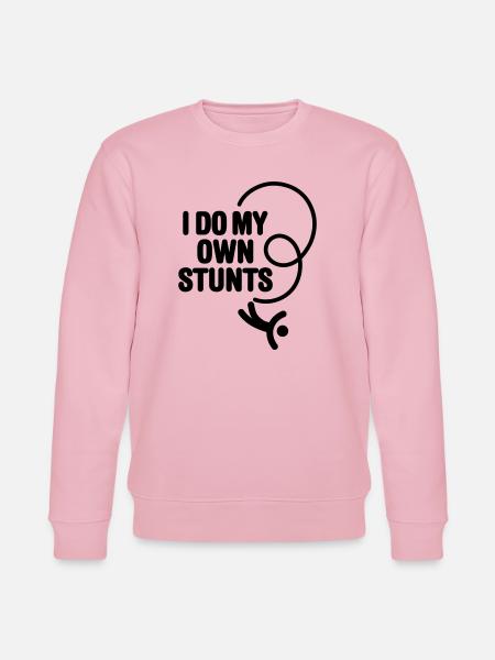 I do my own stunts, bungee jumping, bungee jumper - Stanley/Stella CHANGER Unisex Organic Sweatshirt - cotton pink