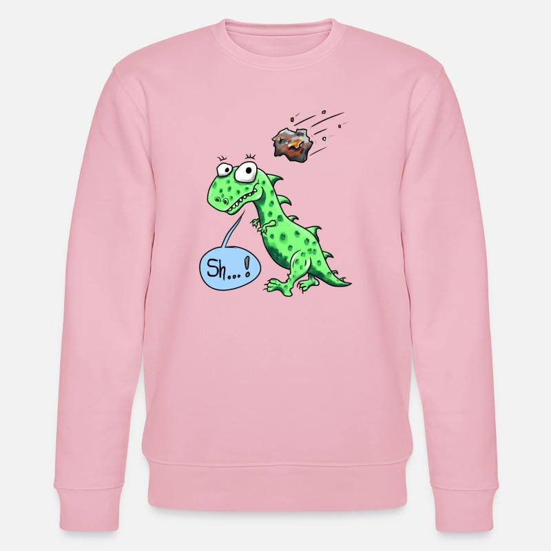 Dino mit Meteorit - Stanley/Stella Unisex Bio-Sweatshirt CHANGER  - Hellrosa