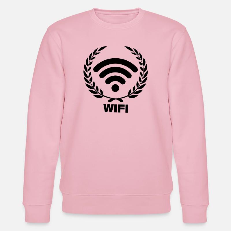 Wifi im Lorbeerkranz - Stanley/Stella Unisex Bio-Sweatshirt CHANGER  - Hellrosa