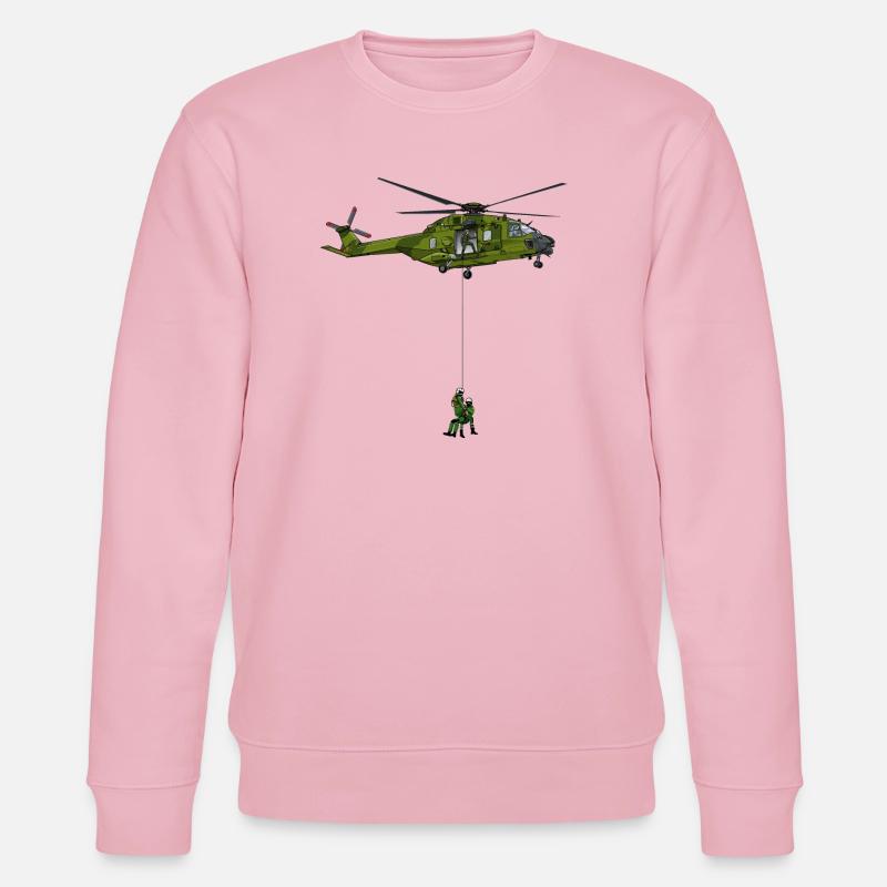 Hubschrauber im Einsatz - Stanley/Stella Unisex Bio-Sweatshirt CHANGER  - Hellrosa