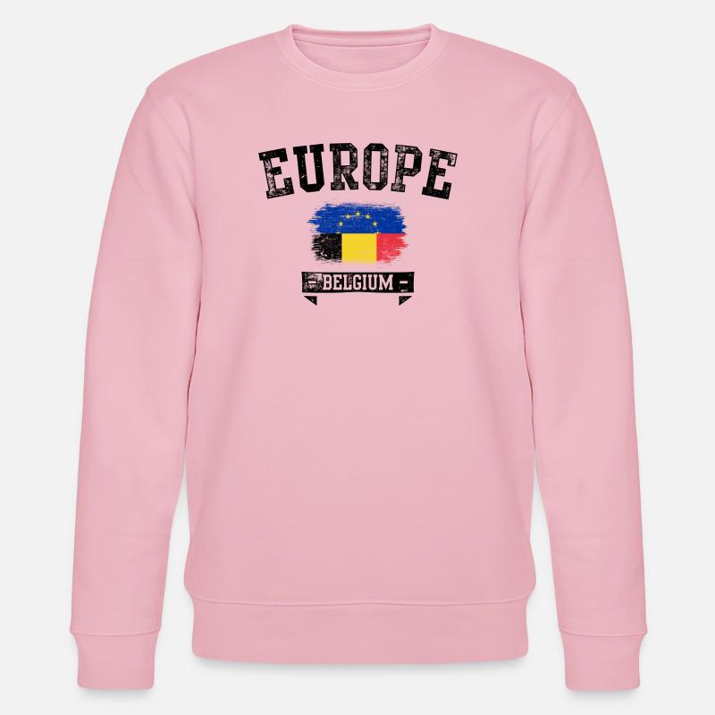 EU Pinsel Flagge Rumänien Stolz - Stanley/Stella Unisex Bio-Sweatshirt CHANGER  - Hellrosa
