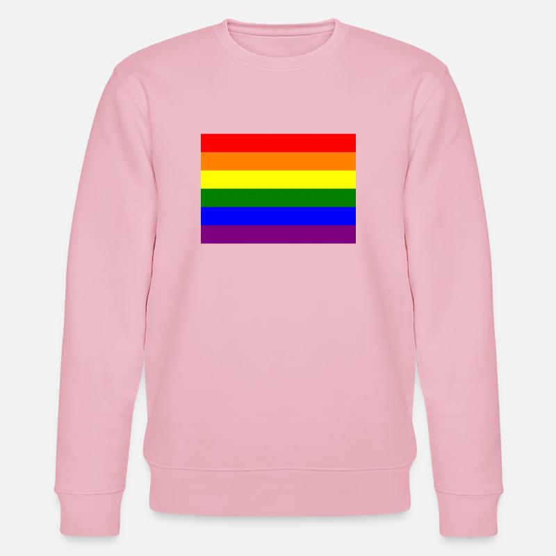 Pride Regenbogen Flaggendesign - Stanley/Stella Unisex Bio-Sweatshirt CHANGER  - Hellrosa