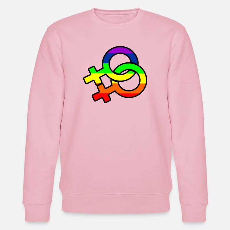 Logo lesbien de genre avec arc-en-ciel - Sweat bio CHANGER Stanley/Stella Unisexe - rose pâle