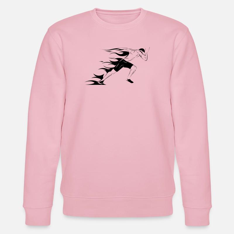 Läufer Symbol Illustration Sprinter Grafik icon - Stanley/Stella Unisex Bio-Sweatshirt CHANGER - Hellrosa