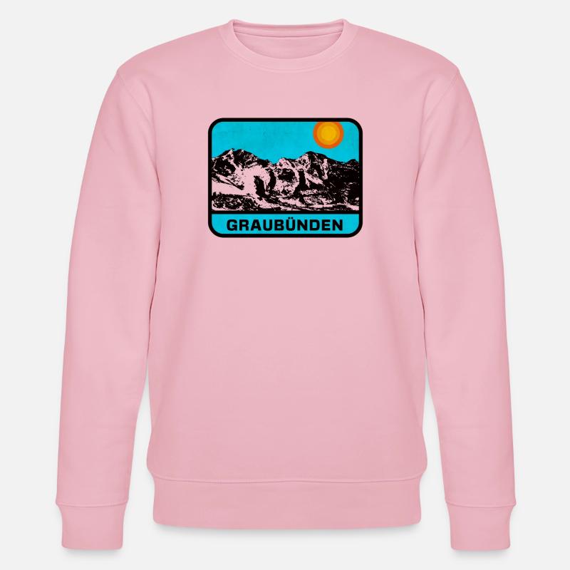 Graubünden Panorama Sonnenrand - Stanley/Stella Unisex Bio-Sweatshirt CHANGER  - Hellrosa
