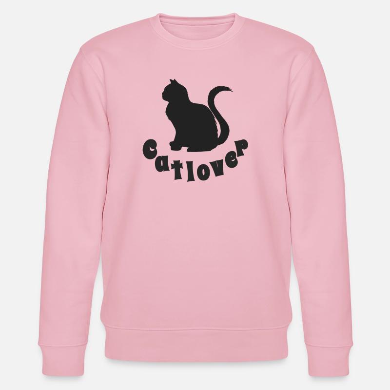 Catlover, Silhouette, Typographie, Samtpfote - Stanley/Stella Unisex Bio-Sweatshirt CHANGER  - Hellrosa