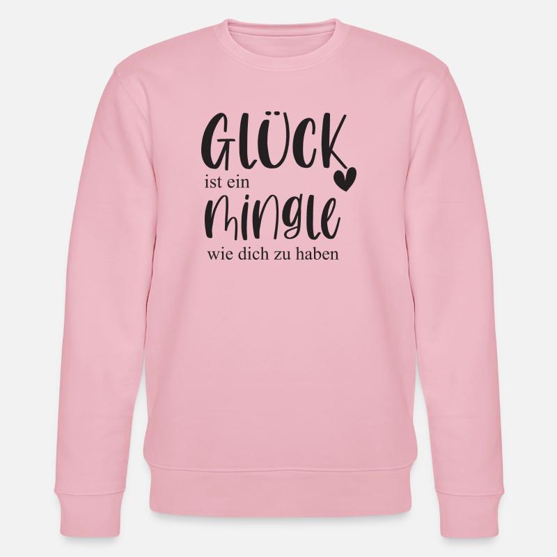 Mingle Single Freundschaft Plus Date Geschenk - Stanley/Stella Unisex Bio-Sweatshirt CHANGER  - Hellrosa