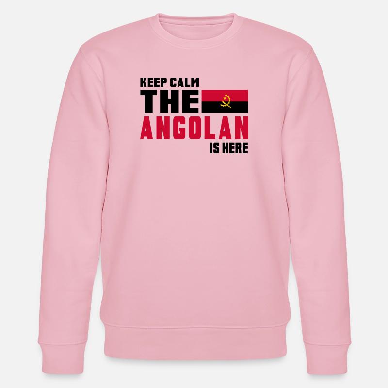 Keep Calm Angola Flaggen Design - Stanley/Stella Unisex Bio-Sweatshirt CHANGER  - Hellrosa