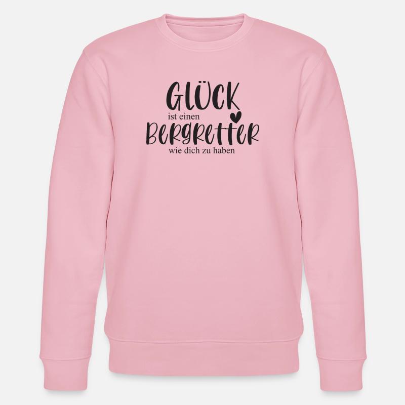 Bergretter Berg Klettern Berg Geschenk - Stanley/Stella Unisex Bio-Sweatshirt CHANGER - Hellrosa