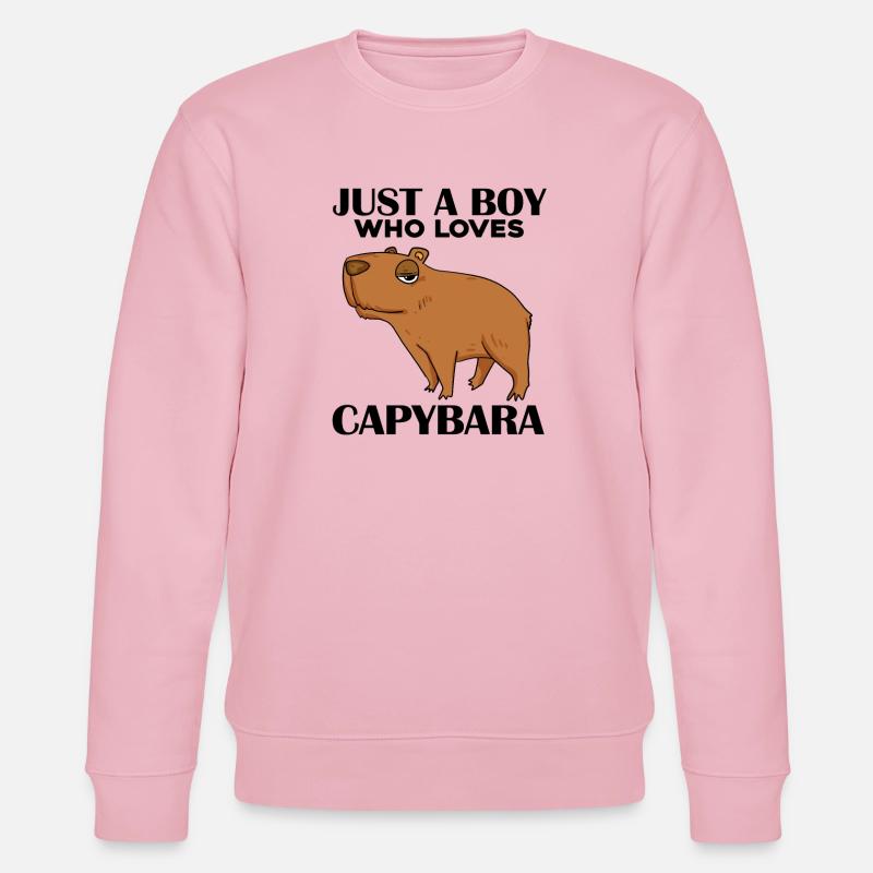 Capybara Garçon - Sweat bio CHANGER Stanley/Stella Unisexe - rose pâle