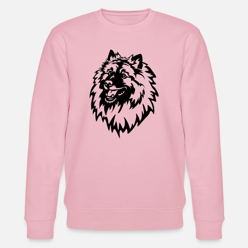 Wolfsspitz Head - Stanley/Stella CHANGER Unisex Organic Sweatshirt - cotton pink