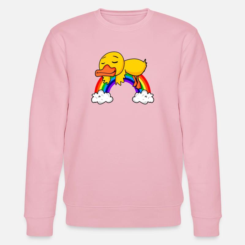 Canard arc-en-ciel - Sweat bio CHANGER Stanley/Stella Unisexe - rose pâle