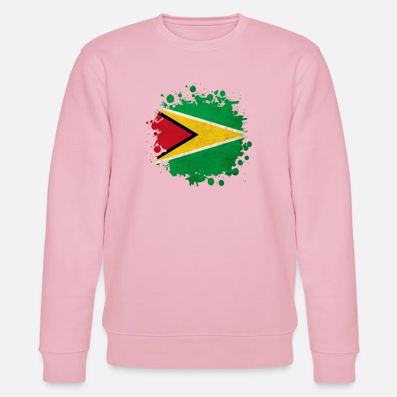 Guyana Flagge Klecks - Stanley/Stella Unisex Bio-Sweatshirt CHANGER  - Hellrosa