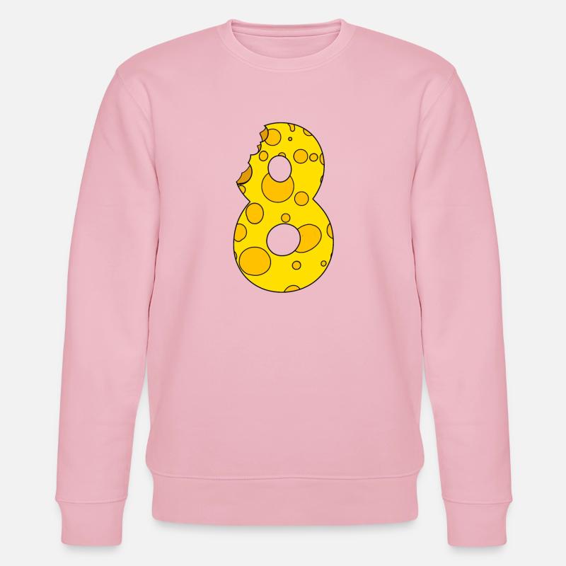 Zahl 8 Ziffer Käse - Stanley/Stella Unisex Bio-Sweatshirt CHANGER  - Hellrosa