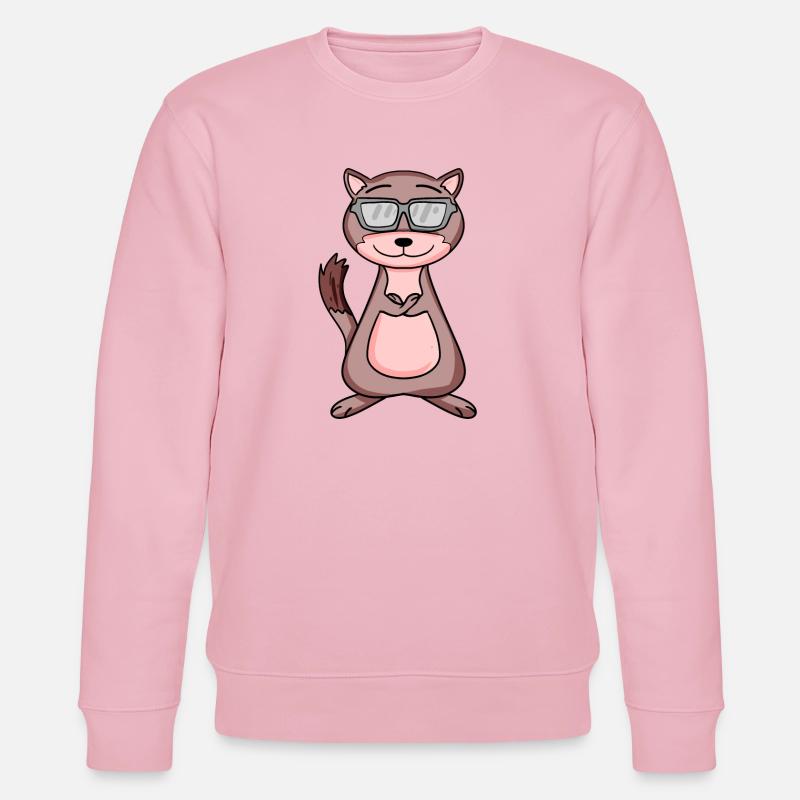Weasel with sunglasses - Stanley/Stella CHANGER Unisex Organic Sweatshirt - cotton pink