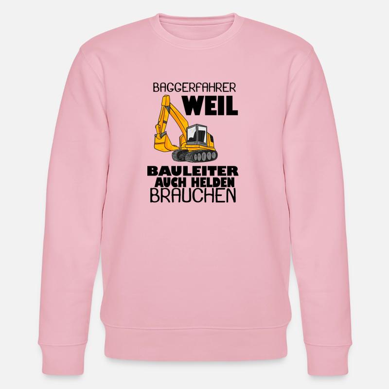 Bauleiter Held Baggerfahrer Spruch - Stanley/Stella Unisex Bio-Sweatshirt CHANGER  - Hellrosa