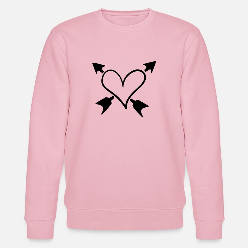 Herz Pfeile Liebe - Stanley/Stella Unisex Bio-Sweatshirt CHANGER  - Hellrosa