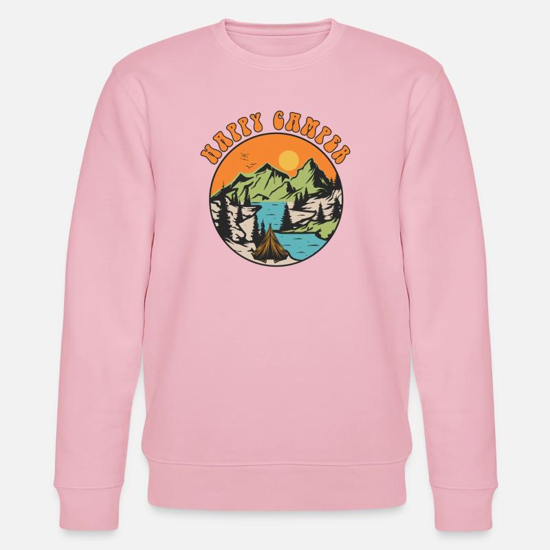 Glücklicher Camper - Stanley/Stella Unisex Bio-Sweatshirt CHANGER  - Hellrosa
