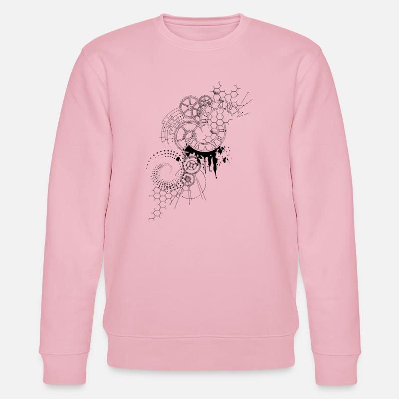 Time Compass Clock Chart - Stanley/Stella CHANGER Unisex Organic Sweatshirt - cotton pink