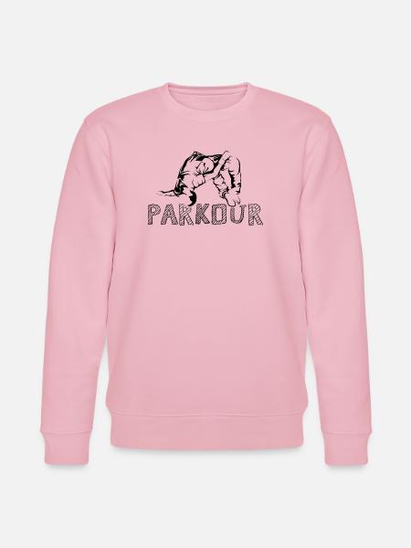 Parkour Symbol freerunning backflip somersault graphic - Stanley/Stella CHANGER Unisex Organic Sweatshirt - cotton pink