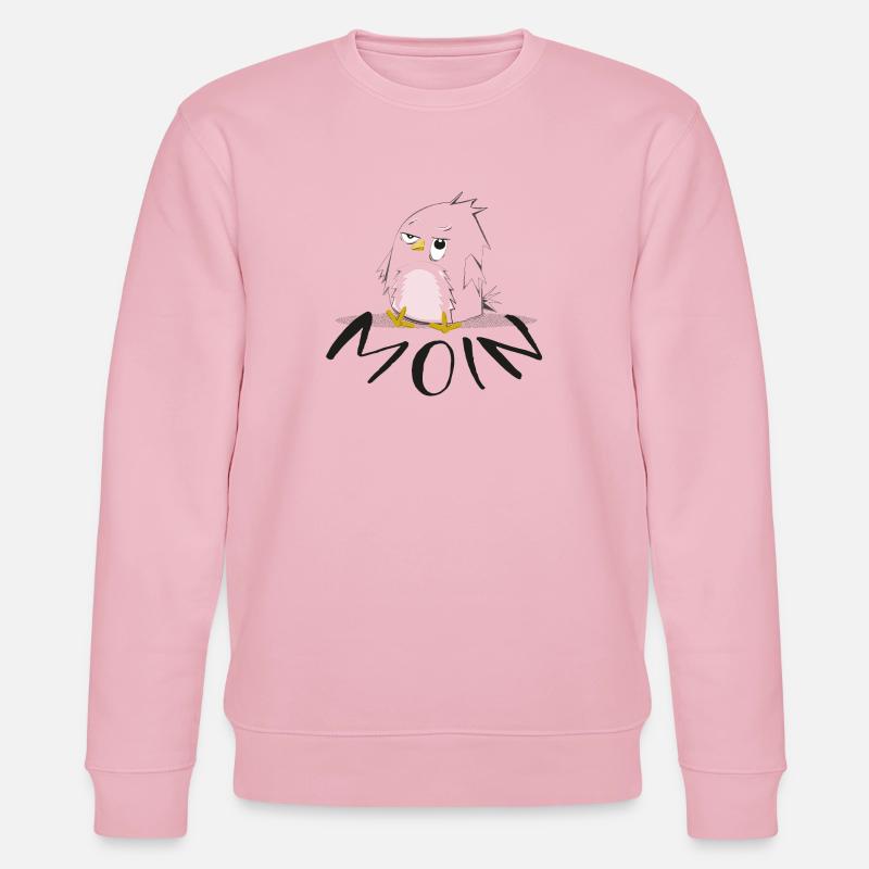 Moin, moin! Lustiger Vogel, Morgenmuffel - Stanley/Stella Unisex Bio-Sweatshirt CHANGER  - Hellrosa