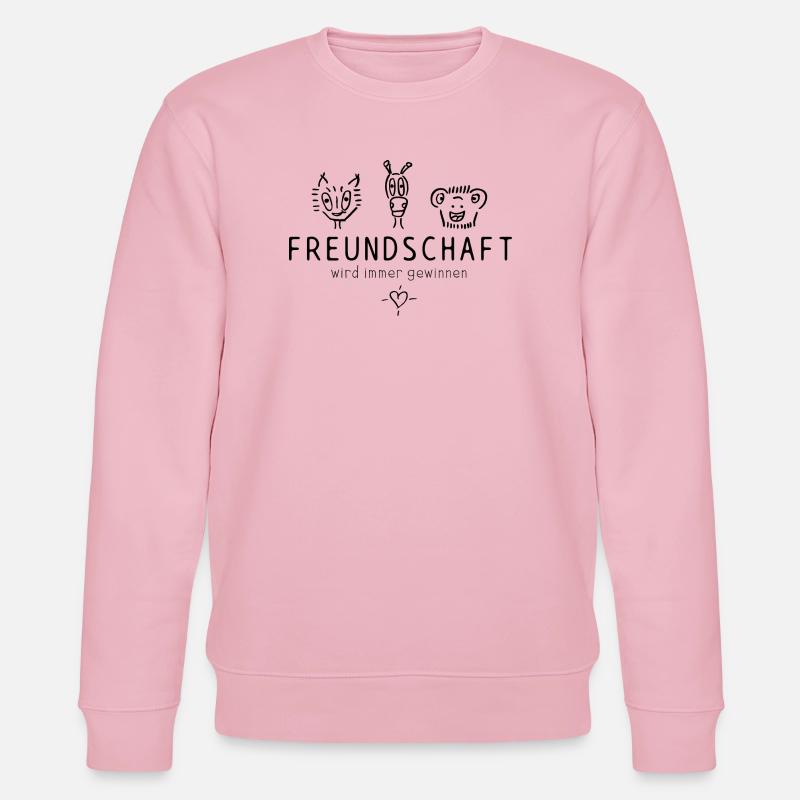 "Freundschaft wird immer gewinnen", schöner Spruch - Stanley/Stella Unisex Bio-Sweatshirt CHANGER - Hellrosa