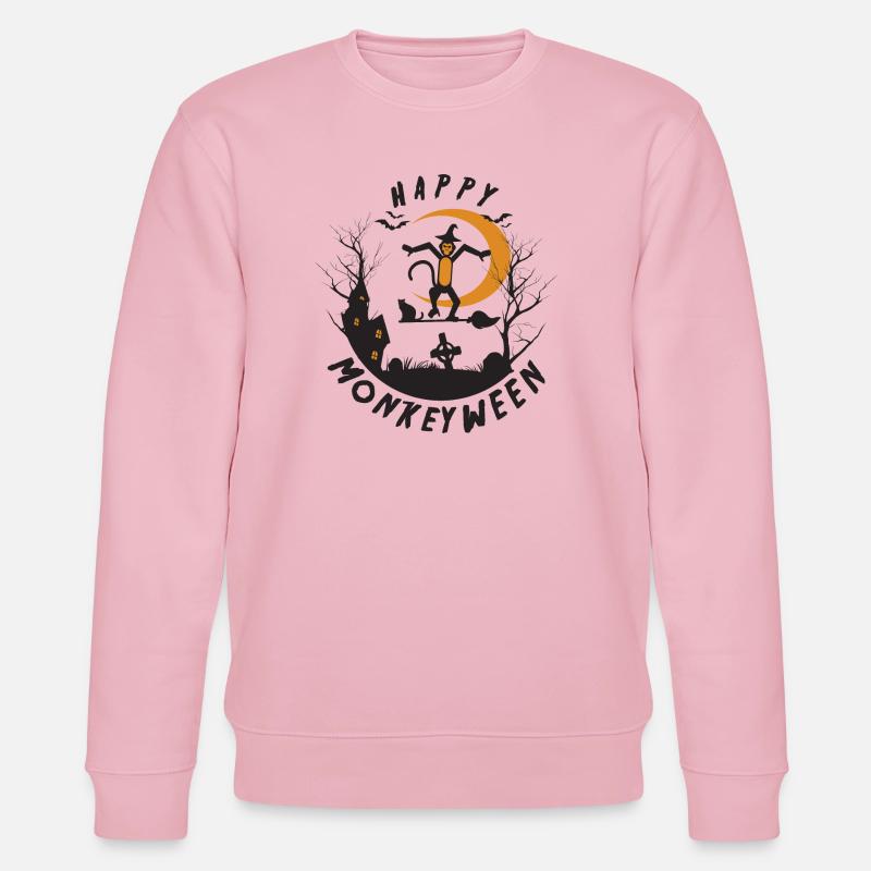 Happy Monkeyween - Stanley/Stella CHANGER Unisex Organic Sweatshirt - cotton pink