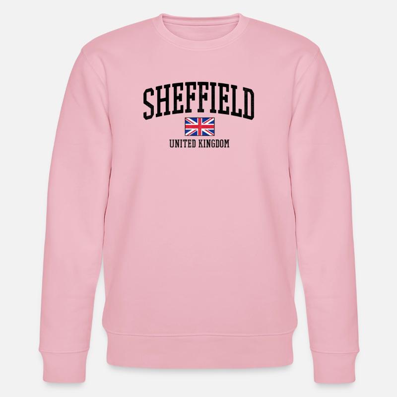 Sheffield, Royaume-Uni, drapeau vieilli - Sweat bio CHANGER Stanley/Stella Unisexe - rose pâle